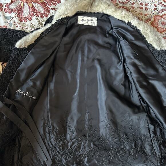 Vintage Black Persian Lamb Wool Coat with Fur Collar Measurements in Desc S/M - Picture 5 of 9